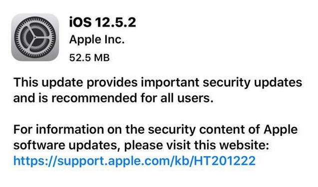 卓尼苹果手机维修分享iOS12.5.2发布，建议所有老苹果用户安装 